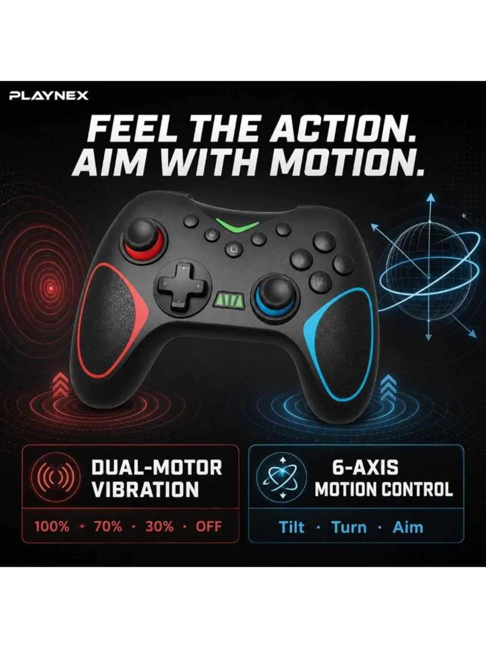 2 Pack Wireless Game Controllers for Nintendo Switch & PC - Enhanced Gaming